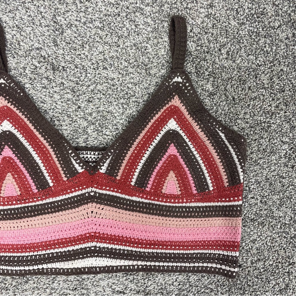 Crochet Cropped‎ Tank Top Size M